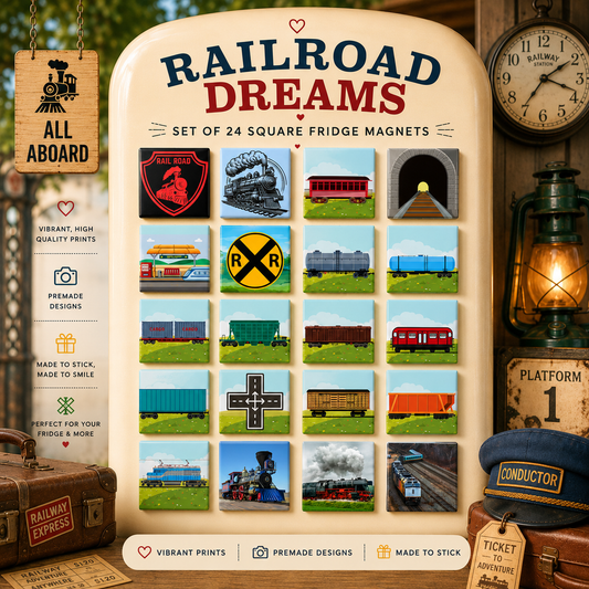 Railroad Dreams (set of 24 magnets)