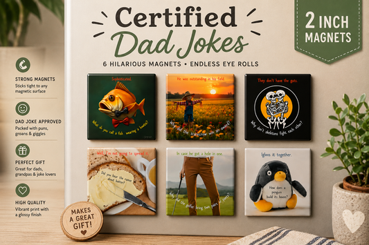 Certified Dad Jokes (set of 6 magnets)