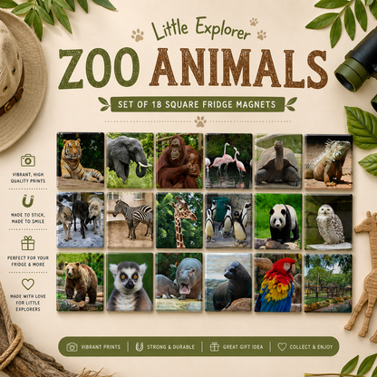 Little Explorer: Zoo Animals (set of 18 magnets)