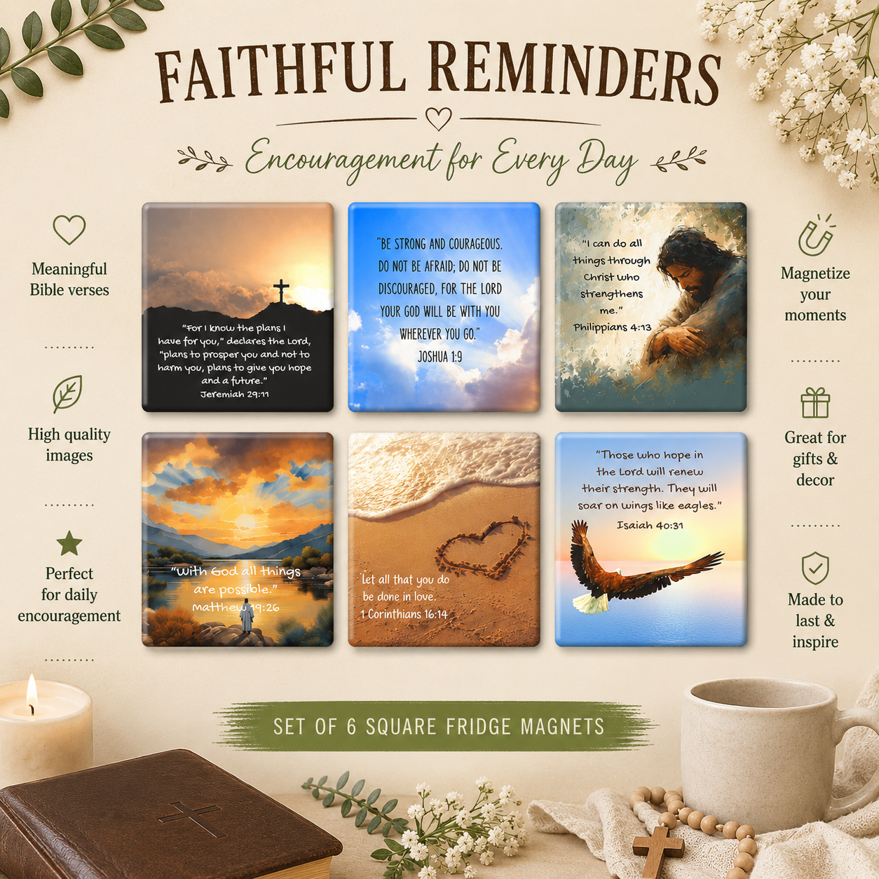 Faithful Reminders (set of 6 magnets)