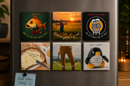 Certified Dad Jokes (set of 6 magnets)