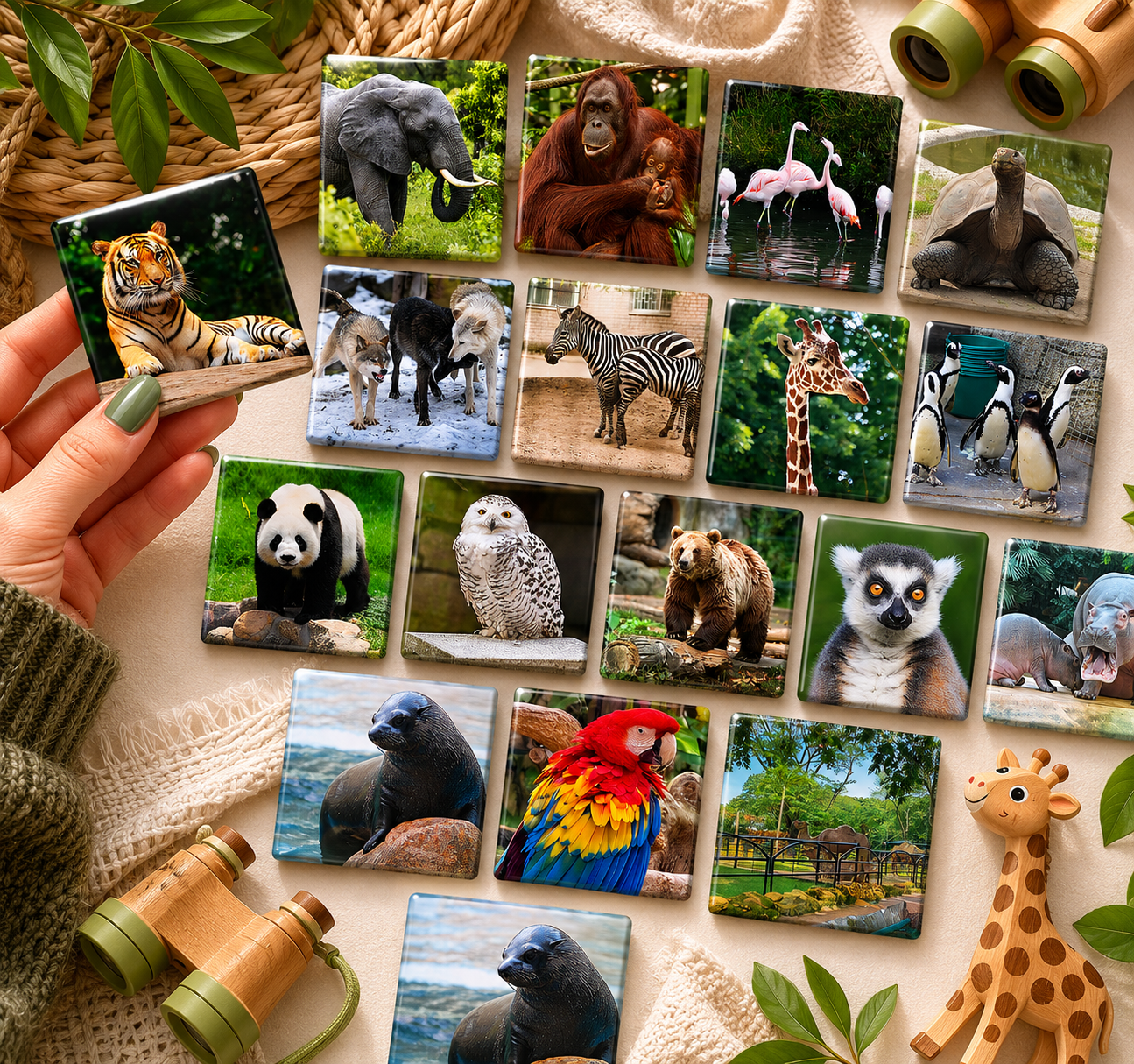 Little Explorer: Zoo Animals (set of 18 magnets)