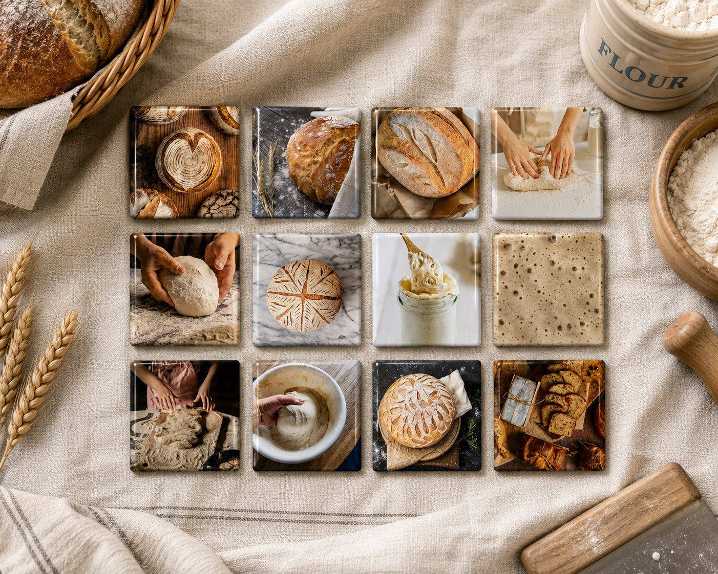 The Sourdough Lover (set of 12 magnets)